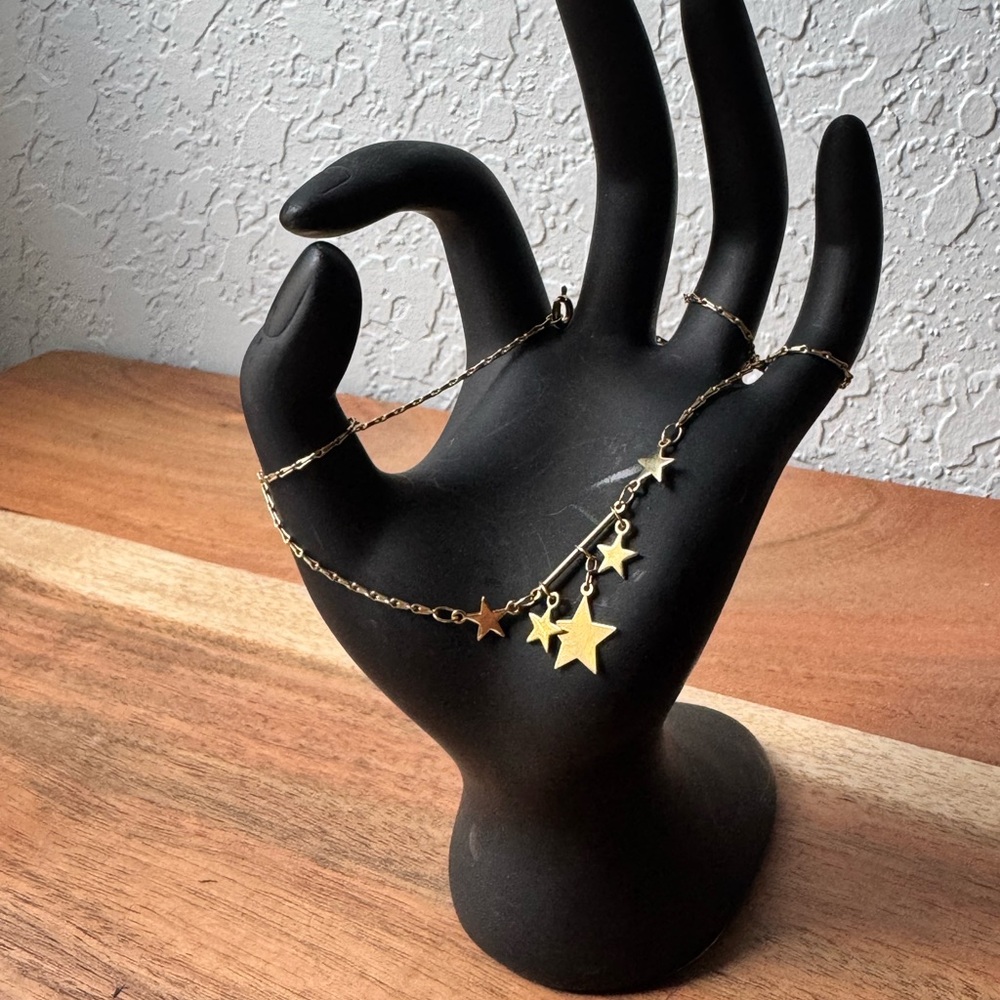 18 K yellow gold 5 Star Constellation Choker Necklace.